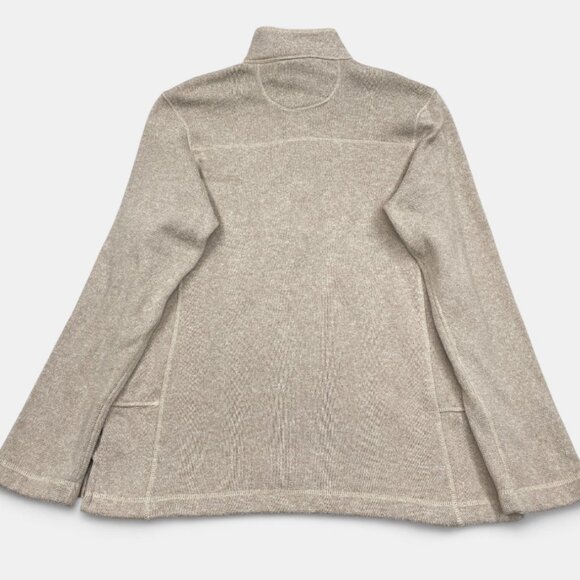 Woolrich Oatmeal Beige 1/4 Zip Fleece Pullover Sweater Jacket Men's Medium M - Picture 10 of 10